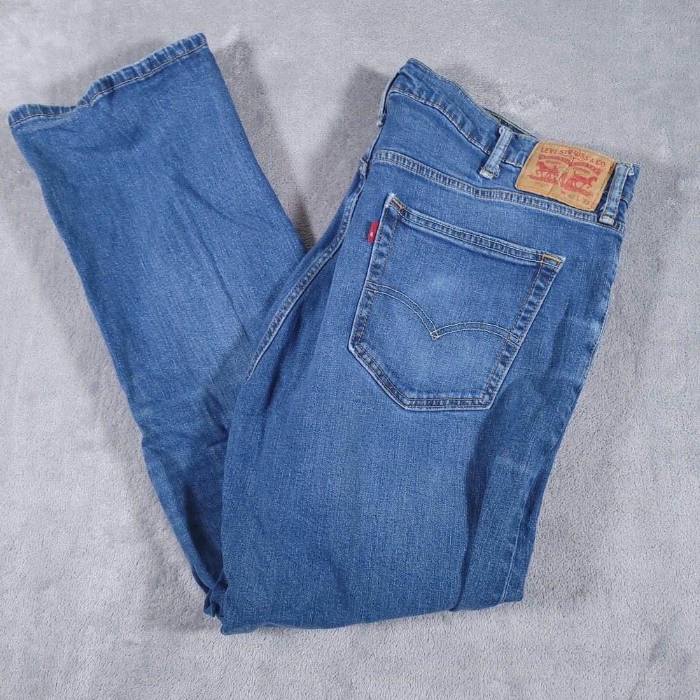 Levis 559 Jeans Mens 42x32 (Fits 39x31) Blue Straight‎ Leg Medium Wash Denim